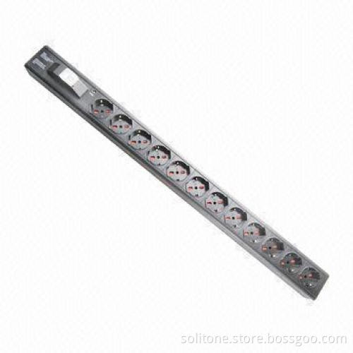 PDU, Italy Plug Socket, 12-way Socket, 16A, 19-inch Network Cabinet, Size 1.5U